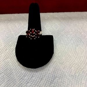 Ladies garnet ring 925 sterling